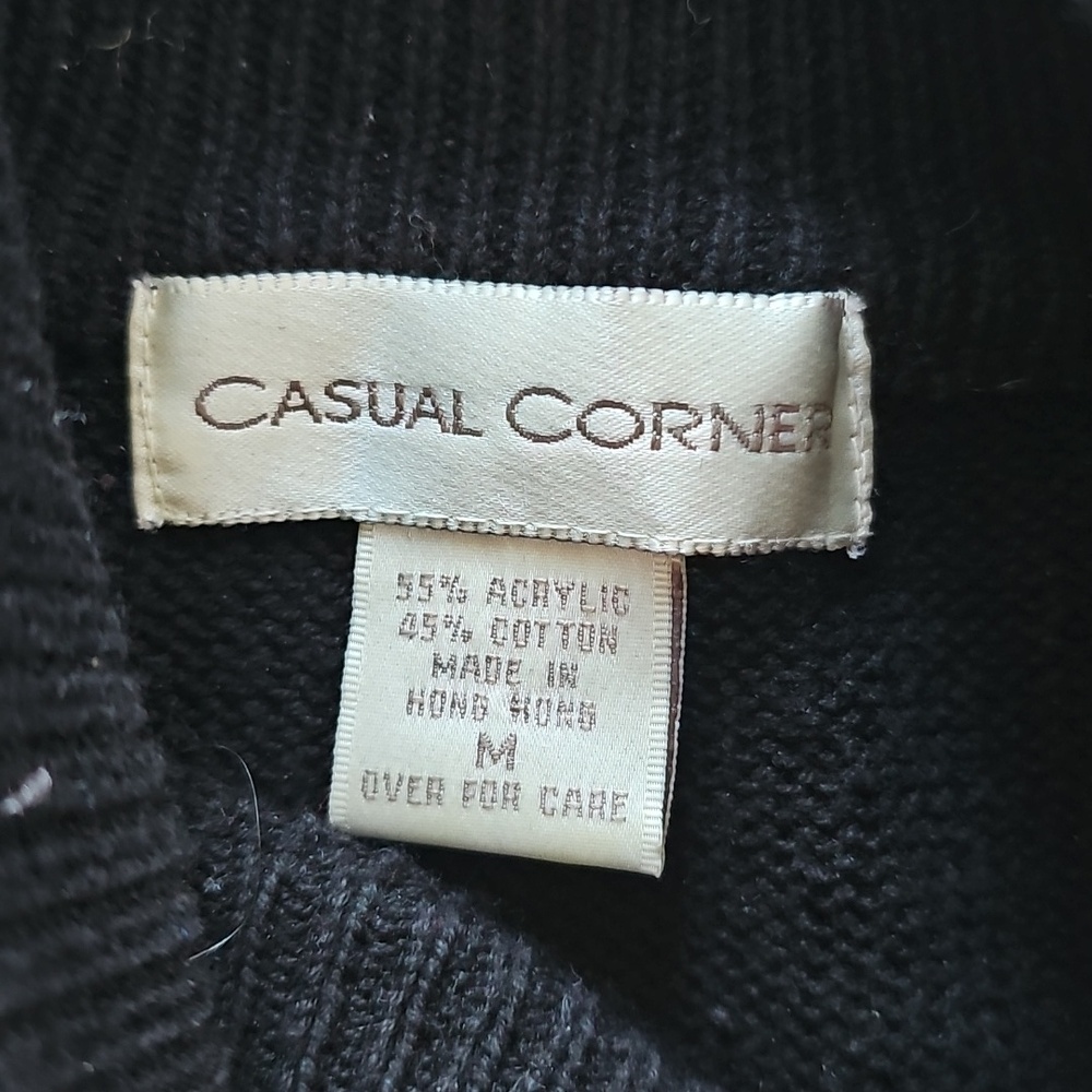 Vintage Casual Corner Floral Rose Argyle Mock Neck‎ Sweater, Med - Picture 8 of 12